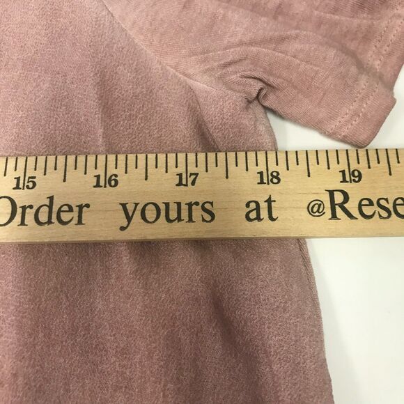 XCVI Tunic Top Womens Large Pink Cold Shoulder Short Sleeve Asymmetric Hem - Picture 8 of 9